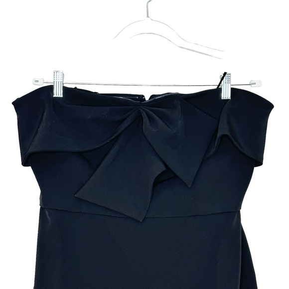 NWT Sam Edelman Size 14 Black Tie Front Strapless Mini Dress - Picture 3 of 6